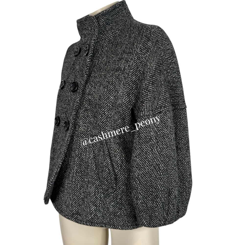 BCBGMaxAzria Black Tweed Wool Cropped Jacket Medium - Picture 4 of 13